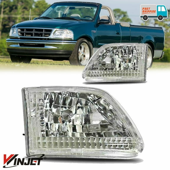 Winjet Left & Right Headlights For 1997-2003 Ford F-150/97-99 F-250/97-02 Expedition