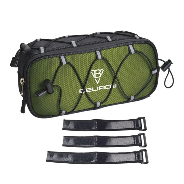 Colaxi Sac de Guidon Vélo Pliant avant Sac à Portée de Main Réfléchissant Petit Équipement de Cyclisme Accessoires Pack Sac de Barre de Poignée Vert 2.1L
