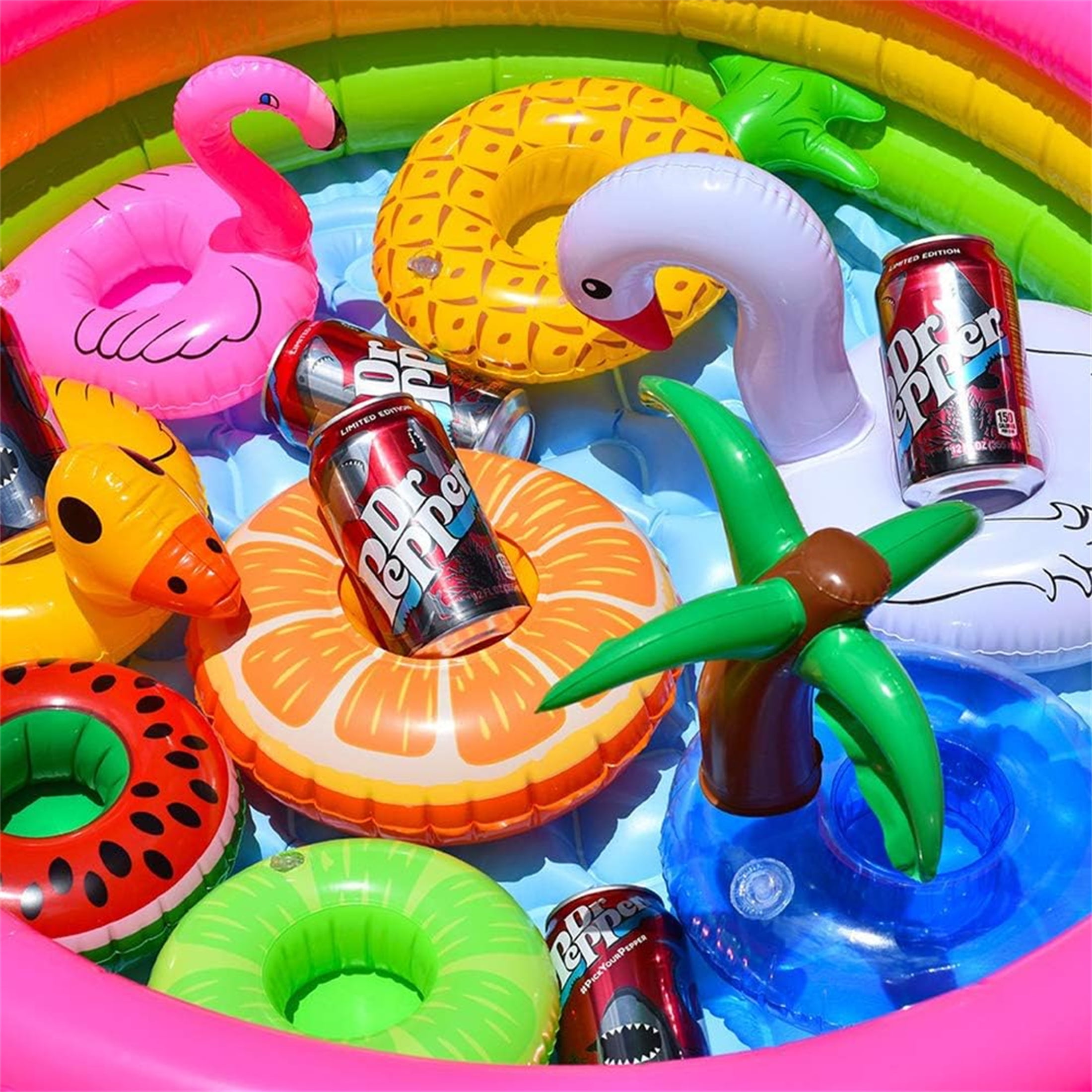 3 Pack Floating Drink Holders for Pool Inflatable Drink Holder Drink Floats for Pool Party