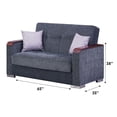 thumbnail image 2 of Beyan Signature Munich 65" Microfiber Convertible Sleeper Loveseat in Dark Gray, 2 of 4