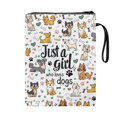 thumbnail image 2 of HELLHERO Dogs Pattern 1pcs Book Lovers Gift Paperback Book Cover 8.66 x 11.42 Inch Polyester Book Sleeve Protector Carrying Book Case with Zipper, 2 of 8