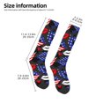 thumbnail image 2 of Xecao American With Lips print thigh-high socks, crafted for both men and women with a stretchy, high-opaque design perfect for daily wear, 2 of 6