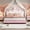 Pink Full Bed Frame, variant on Full Size Bed Frame With Crown Headboard,Cute Girls Princess Full Bed Frame,Easy Assembly,Noise-free,80"x61.5"x44",White