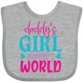 thumbnail image 3 of Inktastic Baby Daddy's Girl Mommy's World Cute Design Girls Baby Bib, 3 of 4
