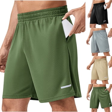 Dagugfen Workout Shorts for Men Knee Length Elastic Waist Loose Lightweight Sports Running Shorts for Outdoor Activity