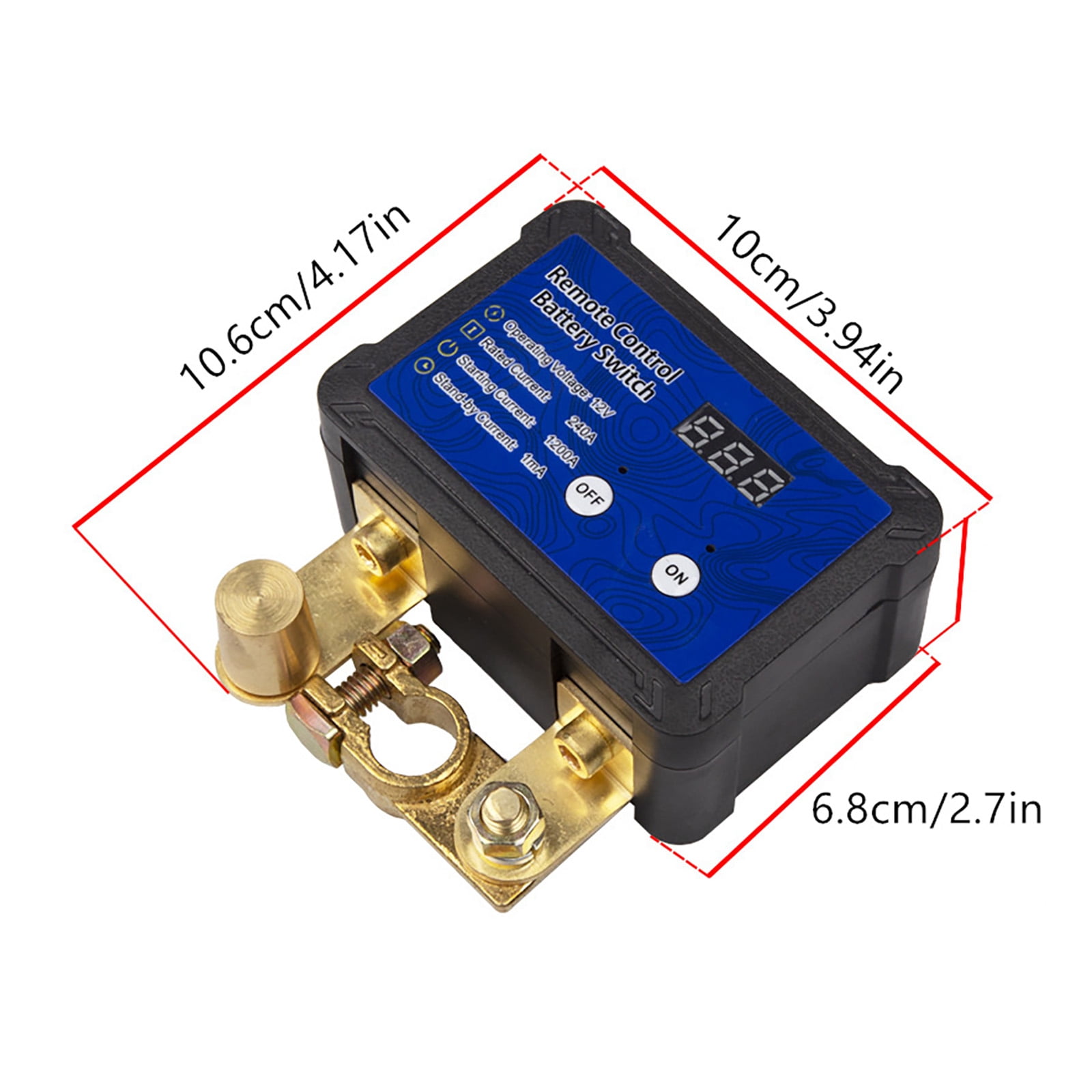 CSYANXING 12V Remote Control Car Battery Kill Switch 240A with LED Voltage Auto Disconnect to Prevent Battery Drain