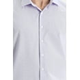 thumbnail image 3 of KIGILI Long Sleeve Slim Fit Striped Men Shirt, S to XL | M - LILA, 3 of 3
