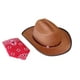 thumbnail image 1 of Sombrero vaquero Aeromax Junior con bandana marrón, 1 of 8