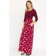 thumbnail image 5 of Eloges Women's 3/4 Sleeve Vintage Bouquet Floral Maxi Dress, 5 of 7