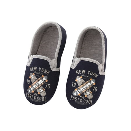 

Rockomi Boy Cozy Floor Shoe Walking Anti-Slip House Slipper Kids Indoor Cute Home Shoes Navy Blue 2Y