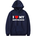 thumbnail image 4 of I Love My boyfriend Hooded Valentines Day Hooded Drawstring Pocket Sweatshirt Men/women  funny  Pullover, 4 of 7
