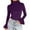 Purple, variant on hotojiny Turtleneck Tops for Women Ruffle Long Sleeve Velvet Blouses Work Shirts Basic Fashion Going out Clothes Spring Outfit