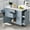 Blue, variant on AISWORD 50.7" Kitchen Island with Trash Can Storage Cabinet, Rolling Kitchen Cart on Wheels with Faux Marble Top Drop Leaf, Spice Rack, Towel Rack and Adjustable Shelf, Black