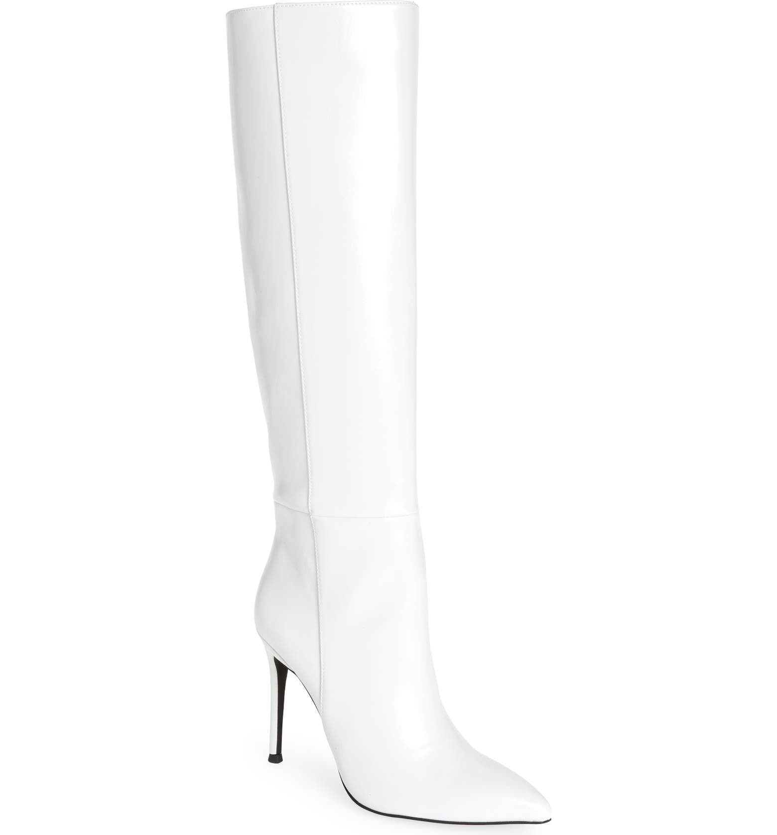 Jeffrey Campbell ARSEN-HI Stiletto Knee High Pointed Boots Winter White ...