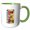 Green/White, variant on 3drose, Nice Letter E. Grunge Metal Monogram, Industrial Style Color Gift, 11oz Two-tone Black Mug