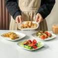 thumbnail image 4 of Porcelain Square Appetizer Plate,Set of 8, White 7 inch Ceramic Dessert Plates, Small Dinner Plates for Cake Side Dish, Scratch Resistant, Microwave, Oven, Dishwasher Safe, 4 of 7