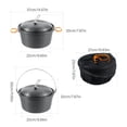 thumbnail image 5 of Lightweight Camping Picnics Cooking Pots Outdoor Cookpot 4.5L Aluminum Alloy Camping Cookware Camping Hanging Soup Pots, 5 of 11