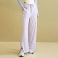 thumbnail image 3 of HAiming Womens Split Wide Leg Sweatpants High Waisted Summer Pants Lightweight Palazzo Pants with Pockets, 3 of 5