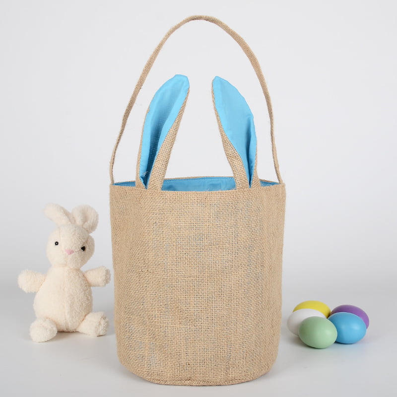 New Easter Bags Easter Bunny Ear Basket Jute Burlap Party Gifts/Eggs Bag 