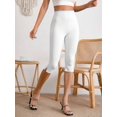 thumbnail image 3 of Women's Plus Size Solid Split Hem Capri Leggings, 3 of 10