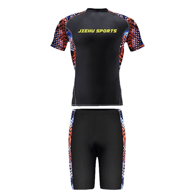 Men's Suits Swim Set Functional Sun UPF 50+ Trunks with Rash Guard Shirt for Everyday Casual Style and All-Season Comfort