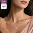 thumbnail image 2 of FindChic Bow Necklace for Women, Synthetic Alexandrite Birthstone Necklaces Bow Heart Cubic Zirconia Pendant Birthday Mothers Day Jewelry Gifts Her Wife Lady Adults Ideas, 2 of 9