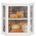 thumbnail image 1 of White Corner Bread Box for Kitchen Counter, Large Bamboo Wood Large Capacity Bread Storage Bin with Acrylic Wavy Door Panel, 1 of 8