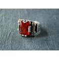 thumbnail image 5 of Vintage Gemstone Ring-Gift for Him and Her-925k Turkish Handmade Sterling Silver Red Zircon Ring, 5 of 6