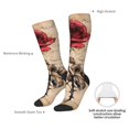 thumbnail image 4 of Naloa Vintage Rose Botanical Art Knee Socks, High Socks Long Stretchy Sock Women Knee High Stocking, Long Socks for Women, 4 of 6
