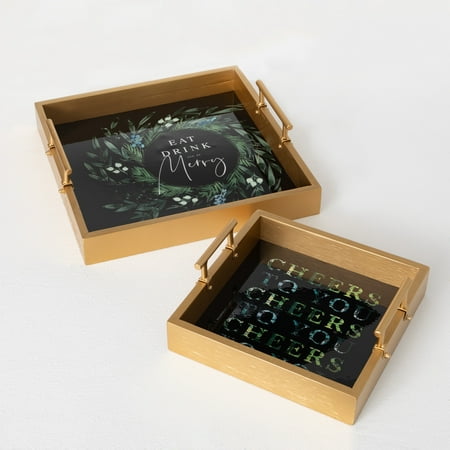 

Botanical Tray Multicolor 3.5 H Wood Set of 2