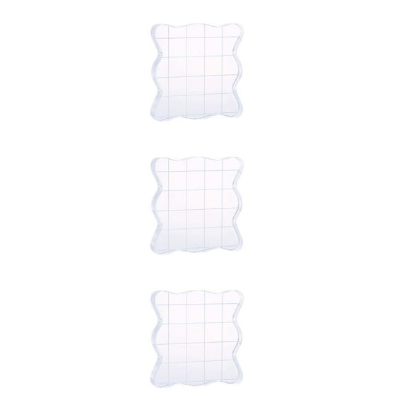 3 Pieces Stamps for Crafting Rounded Corner Stamp Blocks Clear Stamp Blocks