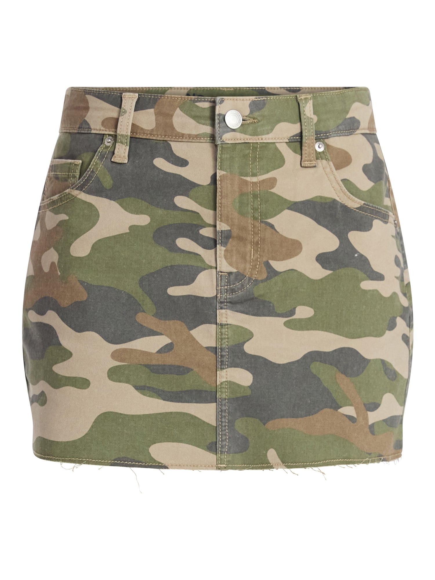 No Boundaries Denim Mini Skirt, Women's Sizes XXS-XXL
