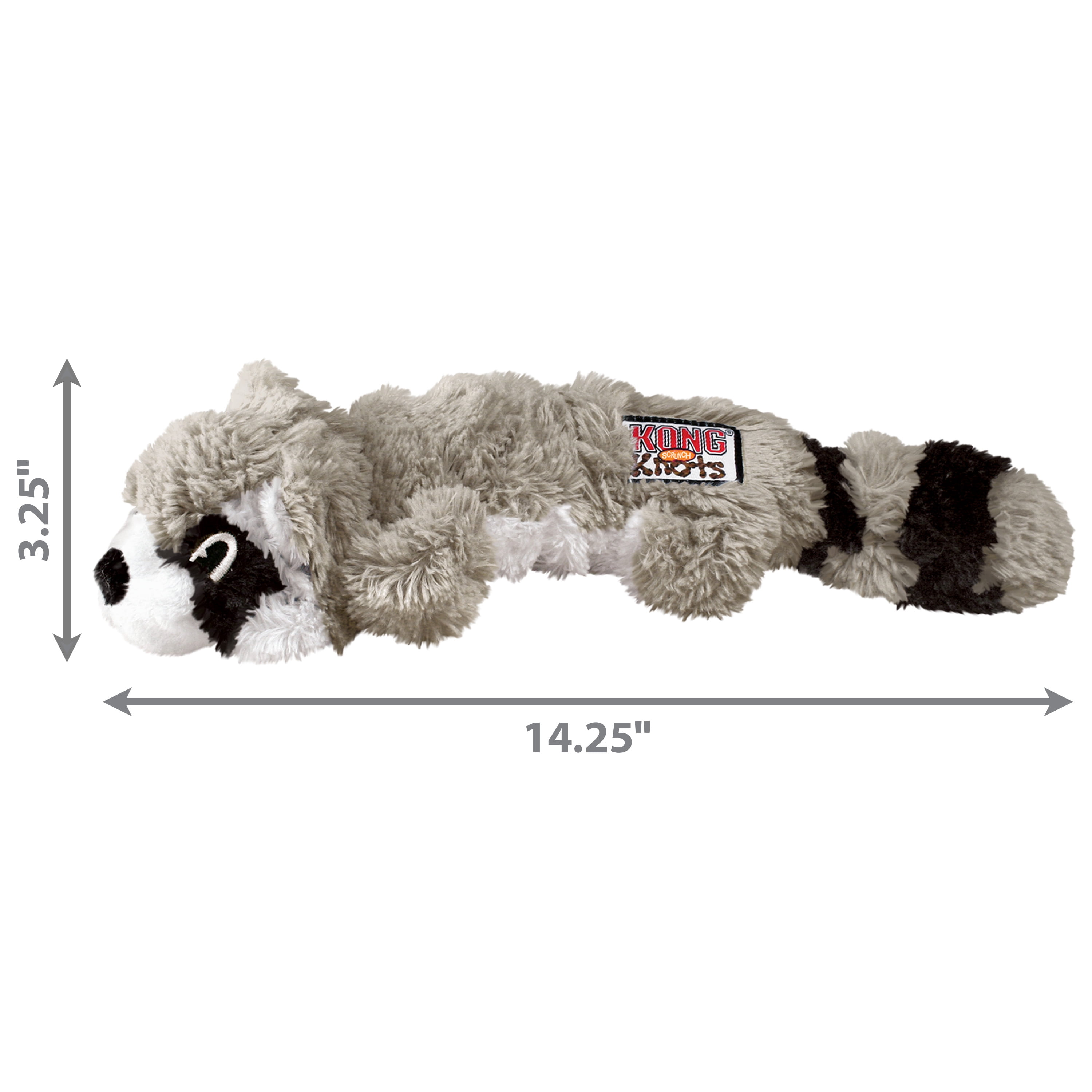 KONG® Scrunch Knots Stuffing Free Dog Toy, Racoon, Medium/Large