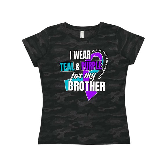 Inktastic Suicide Prevention I Wear Teal and Purple for My Brother Women's T-Shirt