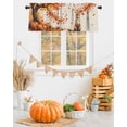 thumbnail image 2 of Valances for Windows, Fox Pumpkin Fall Forest Maple Leaf Pine Cones Linen Retro Rod Pocket Short Window Valance Curtains Holiday Window Treatment for Kitchen Living Room Bathroom, 42"x18", 2 of 6
