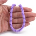 thumbnail image 6 of 10strands Handmade Polymer Clay Beads Strands for DIY Jewelry Crafts Supplies Flat Round Dark Violet 6~7x3mm Hole: 1.5mm about 113~116pcs/strand 15.55 inch~16.14 inch(39.5~41cm), 6 of 7