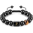 thumbnail image 2 of Xihbxyly Tobillera de Piedra Negra, Pulsera de Cuentas de Piedra Negra, Tobillera de Piedra Natural, 2 of 2