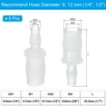 thumbnail image 2 of Uxcell 1/4" to 1/2" 6 Pcs Plastic Hose Barb Fittings, Reducer Tube Fittings Pipe Adapter Kit for Air Gas Water System, 2 of 5