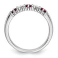 thumbnail image 2 of Solid 14k White Gold Diamond Ruby Wedding Band Ring Size 9 (.2 cttw.), 2 of 8