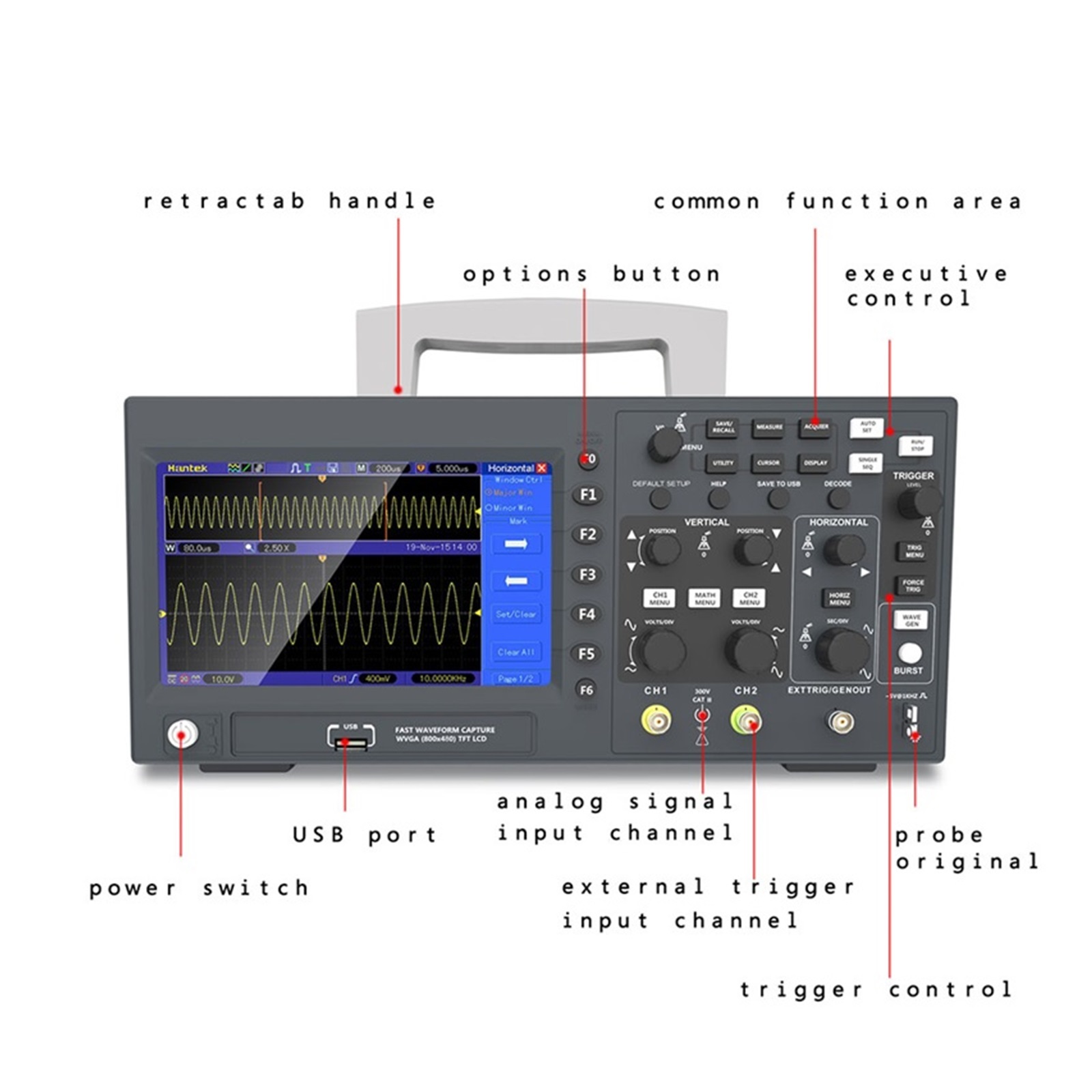 Oscilloscope DSO2D15 USB Oscilloscope, Multimeter Tester, 2-Channel 100Mhz/150Mhz Storage DSO2C15 DSO2D10 DSO2C10 ,Professional Designed
