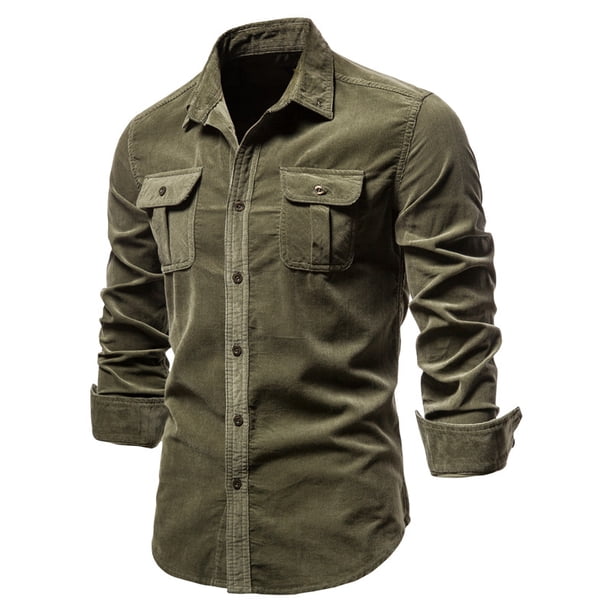Camisas para hombre AIOPESON Algodón Social Hombres Color sólido Casual AIOPESON camisa casual
