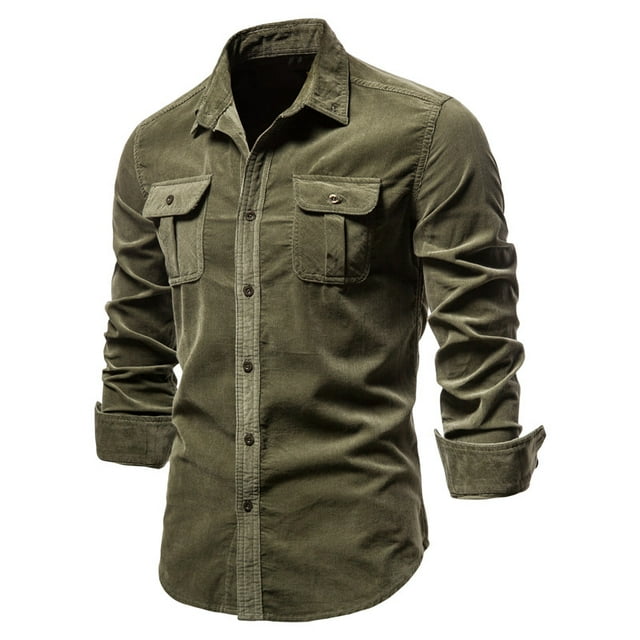 Camisas para hombre AIOPESON Algodón Social Hombres Color sólido Casual AIOPESON camisa casual