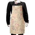 thumbnail image 1 of Vintage Kids Apron, Retro Design Inspired Postage Illustration Beige Background Antique Stamps, Boys Girls Apron Bib with Adjustable Ties for Cooking Baking Painting, Multicolor, by Ambesonne, 1 of 2