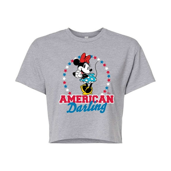 Disney - American Darling Minnie - Juniors Cropped Cotton Blend T-Shirt