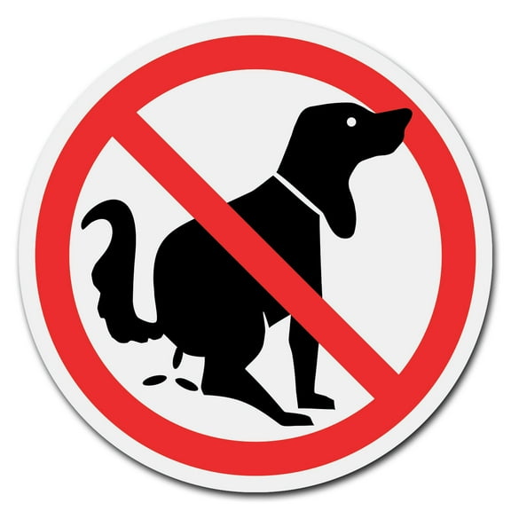 SignMission Corrugated Plastic Sign With Stakes 24" Circular - No Dog Poo | Coroplast Yard Sign With Stake | Made in the USA