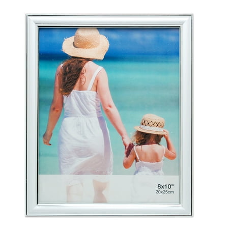 Silver Coated Frame - Enigma 8 In. by 10 In. Picture Frame with Silver Lining, White