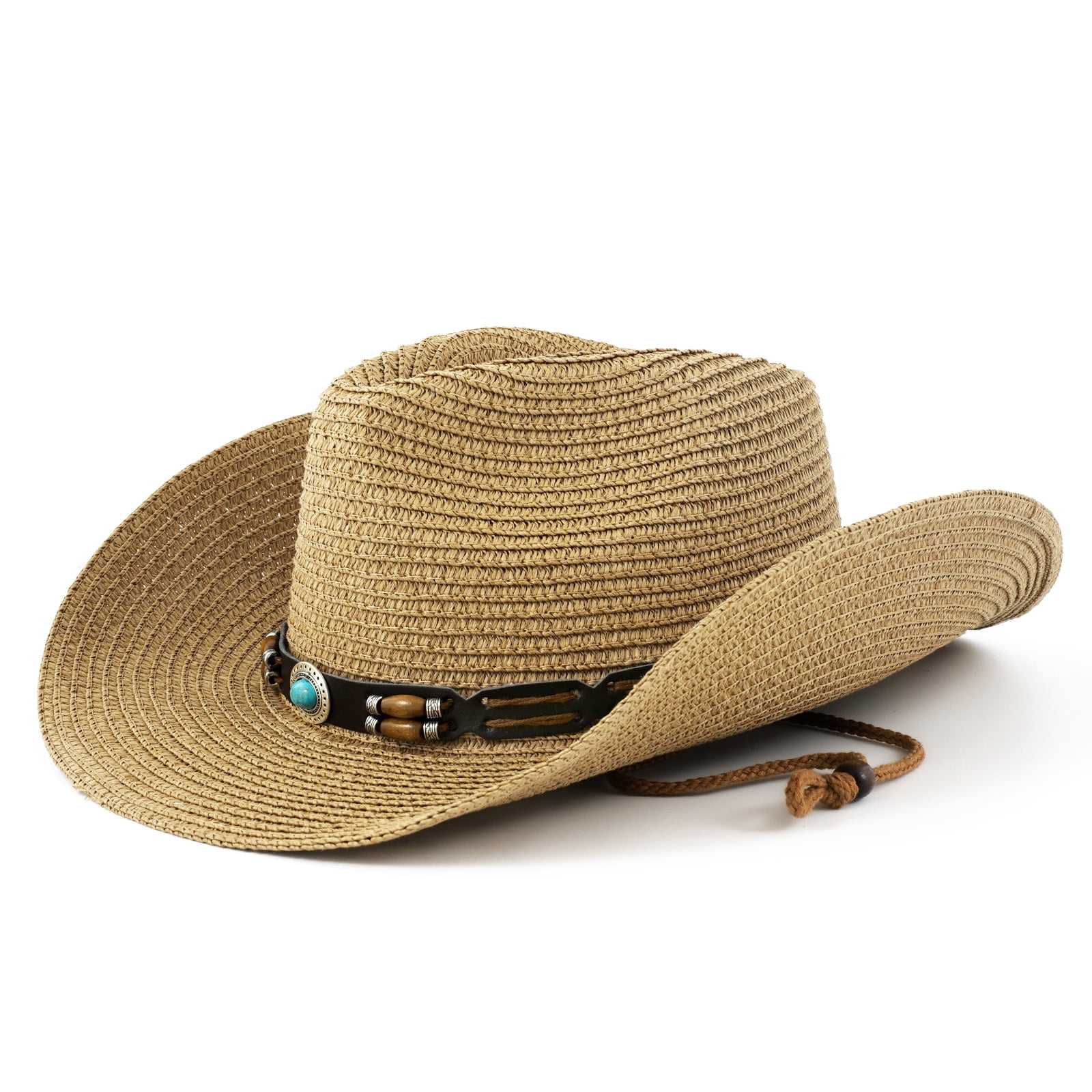 Wowstyle Cowgirl Hat, Wide Brim Straw Cowboy Hat for Women 