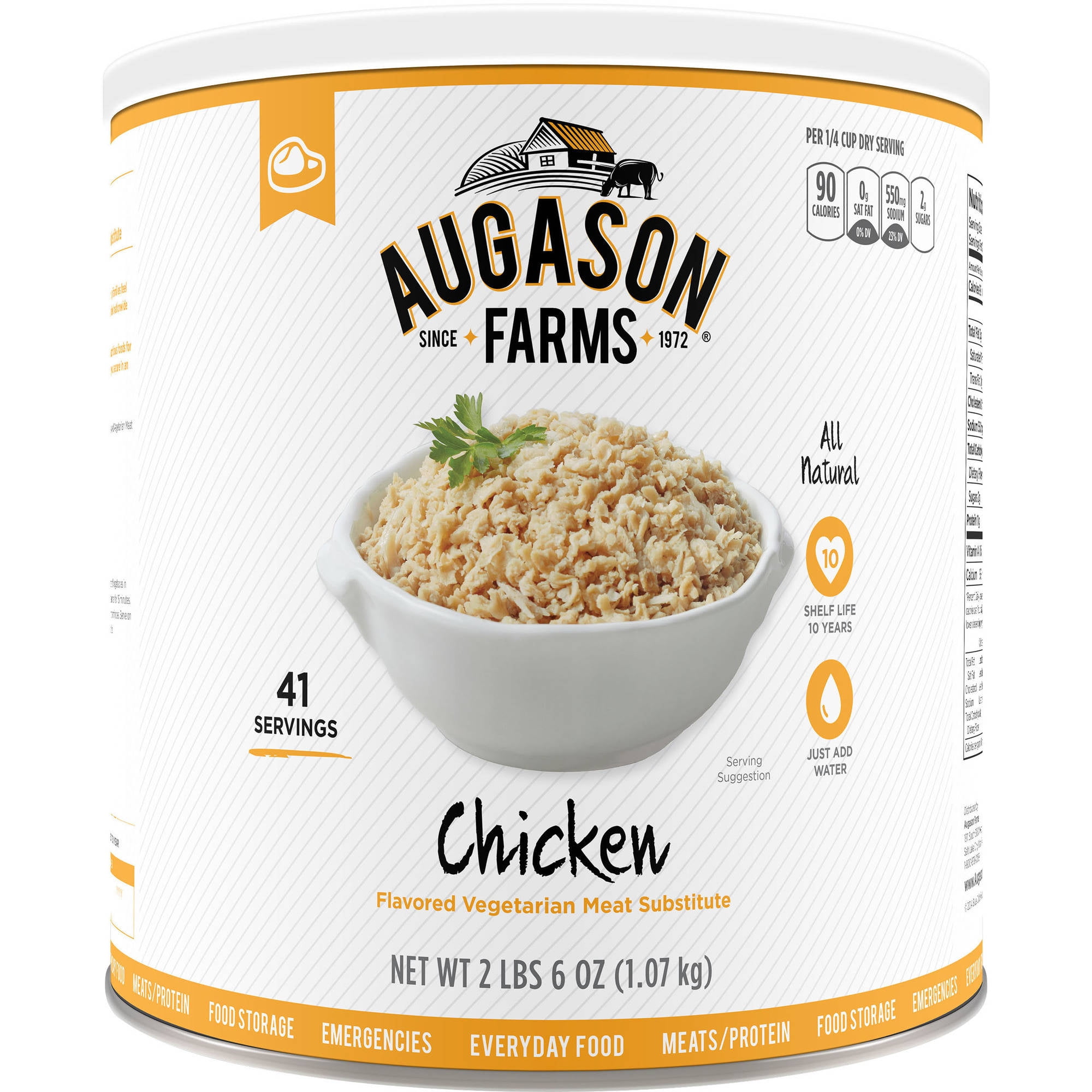 Augason Farms Emergency Food Chicken Vegetarian Meat Substitute, 38 oz by Generic