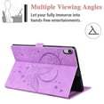 thumbnail image 4 of Wallet Case for iPad Mini 2021(6th Generation), iPad Mini 6 Case with Pen Slot, Allytech PU Leather Scratch-Free Anti-Slip Stand Card Pocket Embossed Butterfly Floral Case for iPad Mini 6 8.3", Purple, 4 of 6