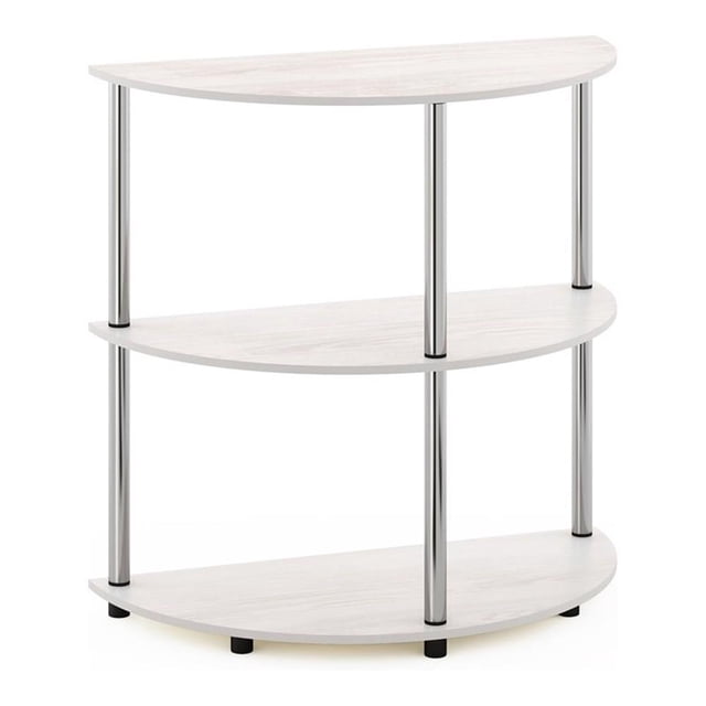 Pemberly Row Table Console Demi-Ronde en Bois d'Ingénierie Turn-N-Tube en Chêne Blanc